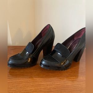 Report Signature black leather/real fur, size 8.5